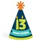 Big Dot of Happiness Boy 13th Birthday - Cone Happy Birthday Party Hats for Kids and Adults - Set of 8 (Standard Size)